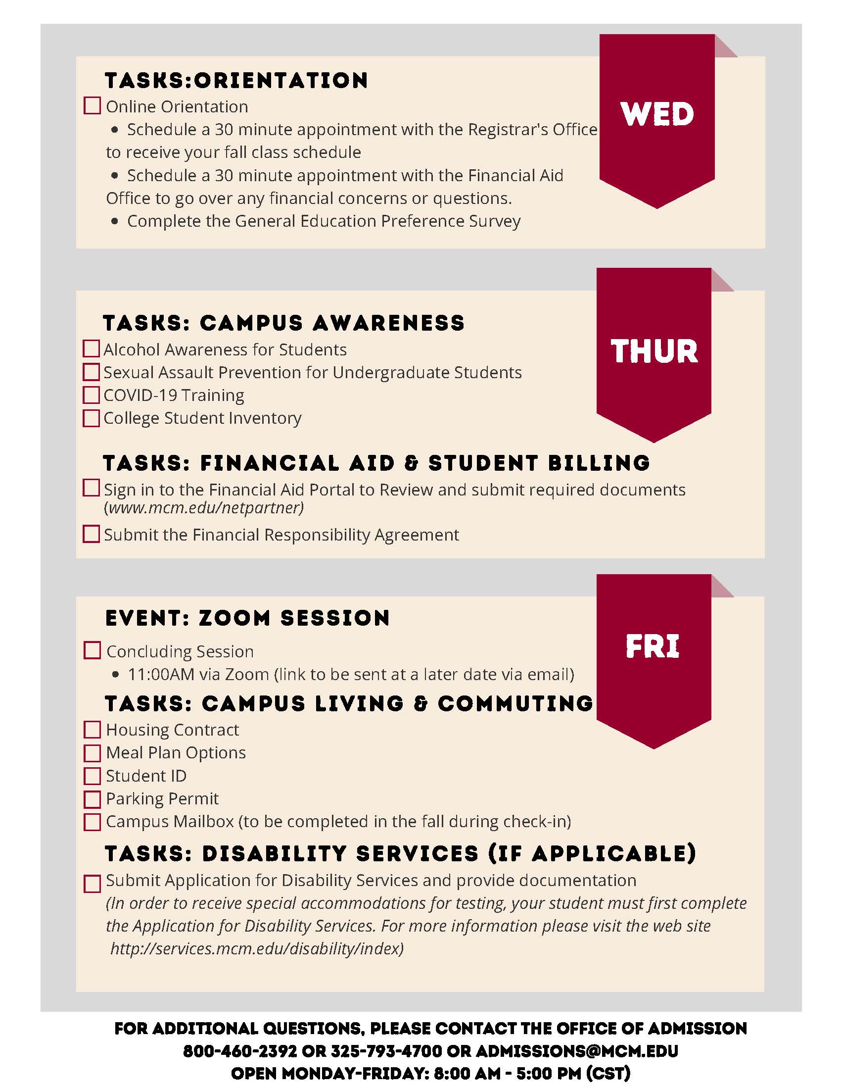 SOAR Schedule | McMurry University
